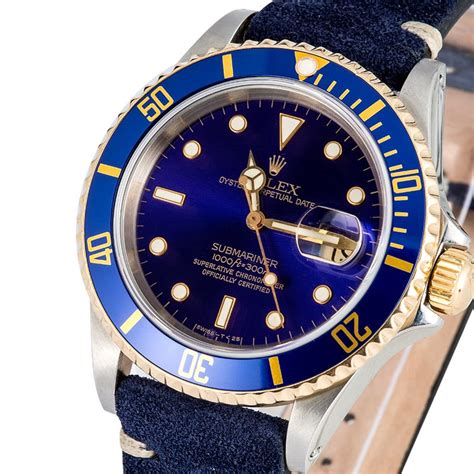 rolex 16613 leather strap|Rolex submariner date 16613.